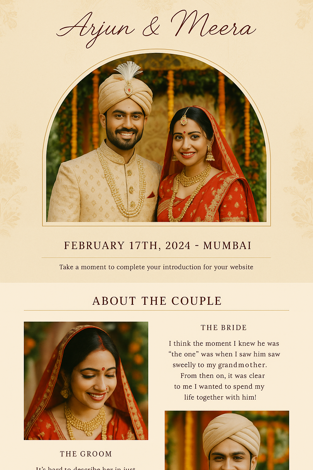 Wedding Website Example